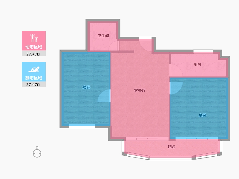 浙江省-杭州市-星河苑-59.04-户型库-动静分区