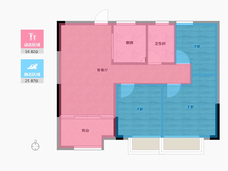 浙江省-嘉兴市-云上璟园-56.26-户型库-动静分区