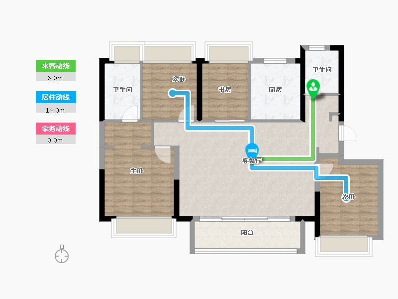 上海-上海市-华发建发古美华庭-104.00-户型库-动静线