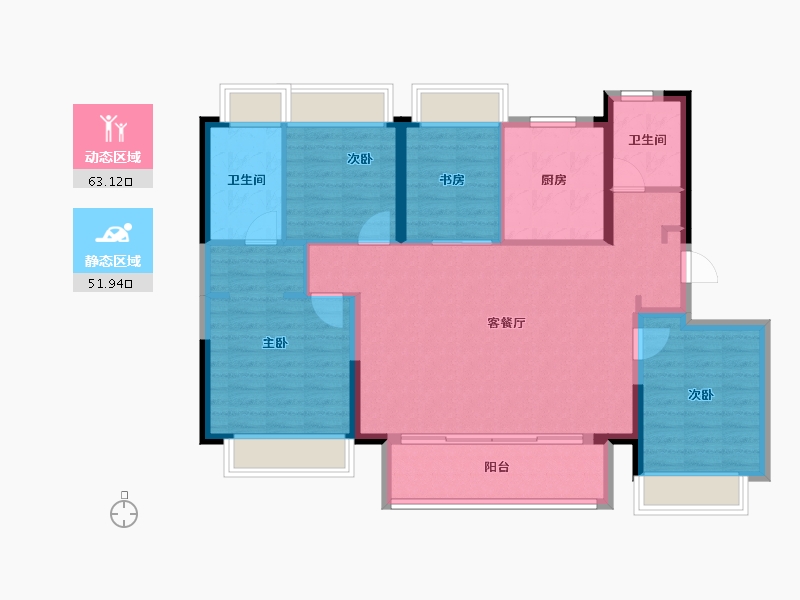 上海-上海市-华发建发古美华庭-104.00-户型库-动静分区