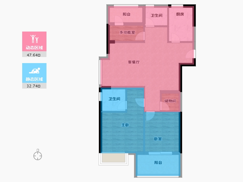 浙江省-宁波市-荣安·秋和月明-71.20-户型库-动静分区