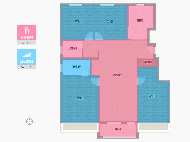 北京-北京市-中海首开湖光玖里-111.38-户型库-动静分区