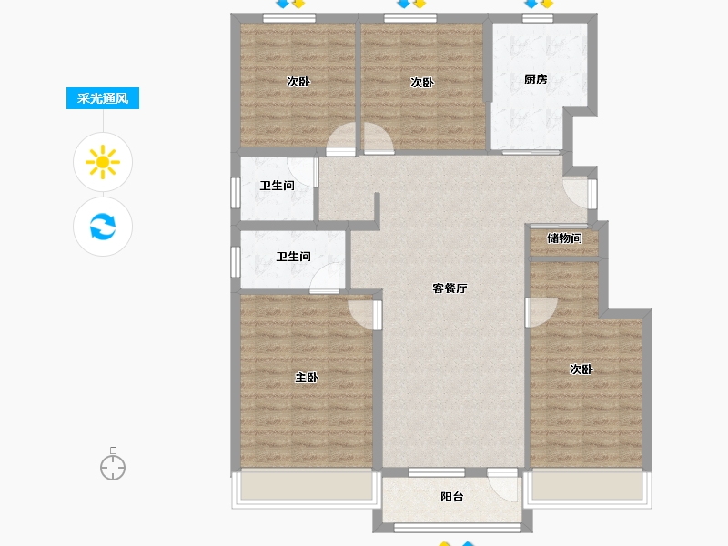 北京-北京市-中海首开湖光玖里-111.38-户型库-采光通风