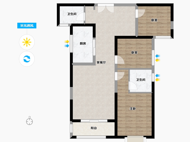 甘肃省-定西市-贵清文苑-88.18-户型库-采光通风