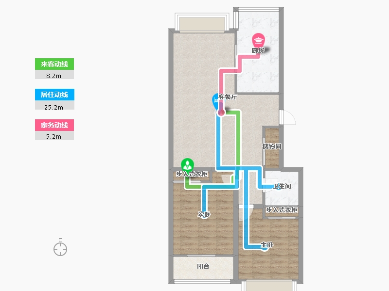 浙江省-杭州市-东新园新湖苑-81.08-户型库-动静线