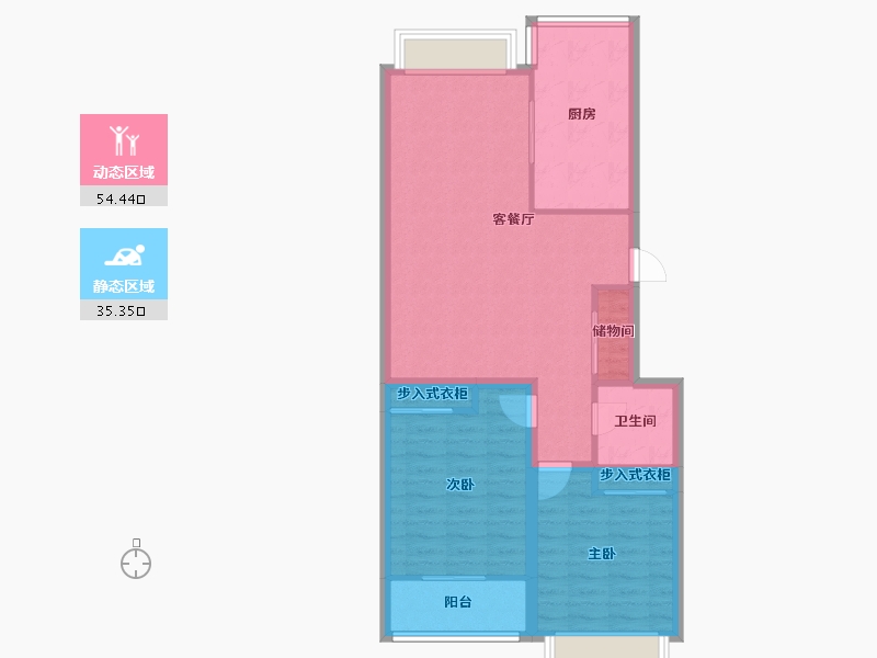 浙江省-杭州市-东新园新湖苑-81.08-户型库-动静分区