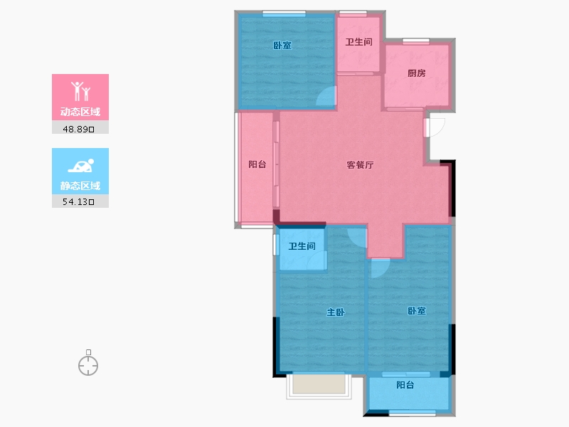 浙江省-宁波市-和悦·上观府-93.60-户型库-动静分区