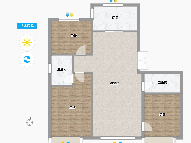 河北省-承德市-海德华府-87.75-户型库-采光通风