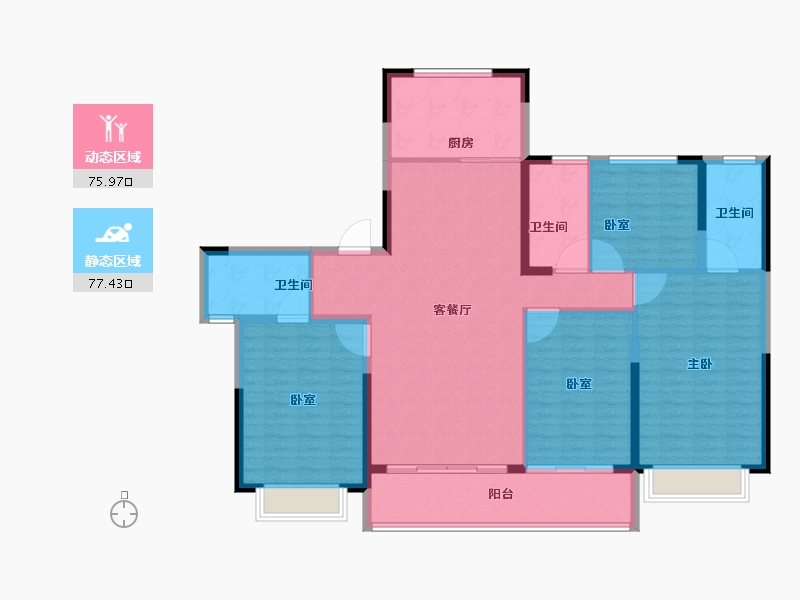 浙江省-宁波市-卓越·天缵-140.01-户型库-动静分区