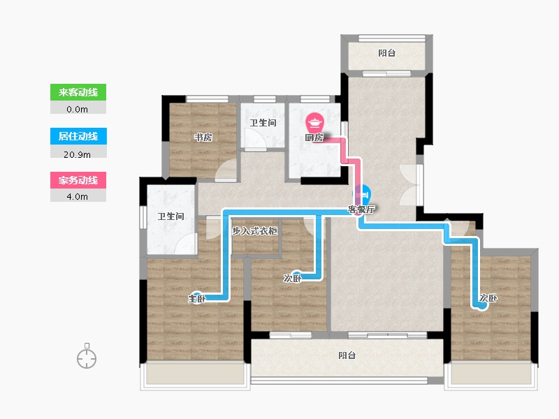 浙江省-嘉兴市-蓝城锦月园-107.88-户型库-动静线