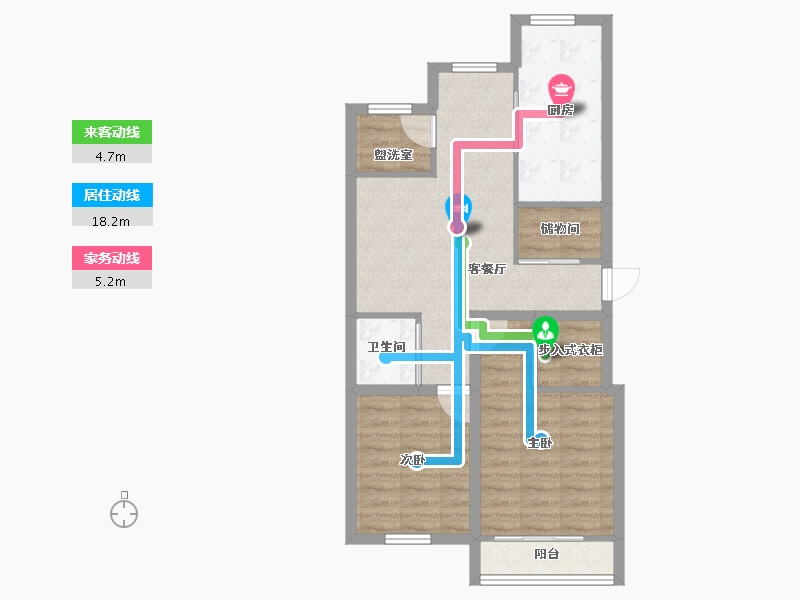 浙江省-杭州市-东新园新湖苑-67.42-户型库-动静线