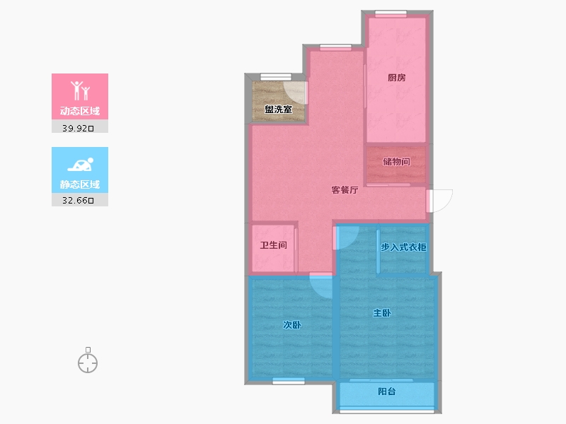 浙江省-杭州市-东新园新湖苑-67.42-户型库-动静分区