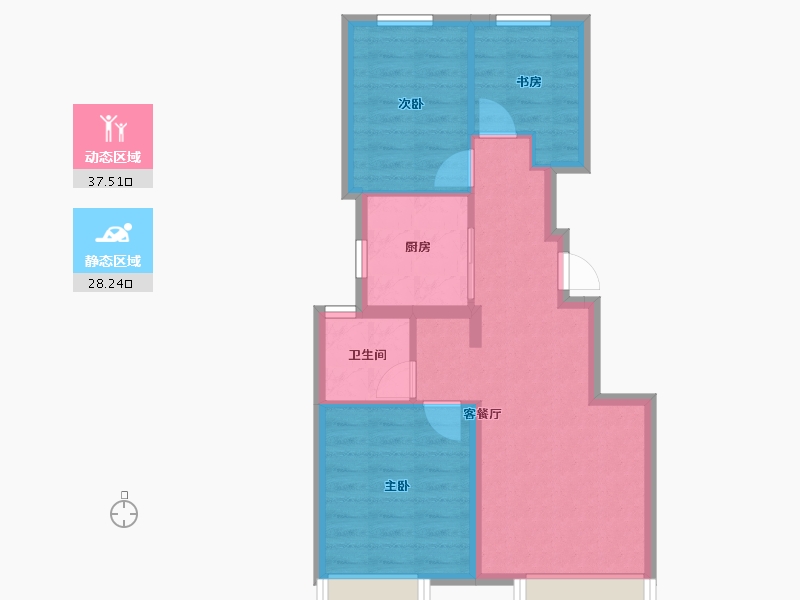 北京-北京市-春和印象-58.42-户型库-动静分区