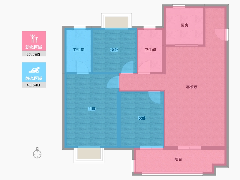 江西省-南昌市-江铃龙湖•云璟-88.01-户型库-动静分区