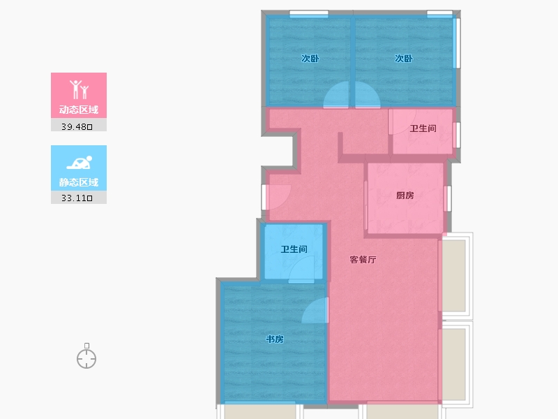 北京-北京市-春和印象-64.77-户型库-动静分区