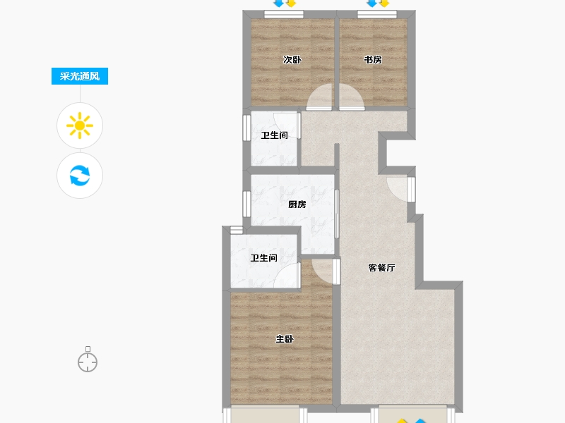 北京-北京市-春和印象-62.11-户型库-采光通风