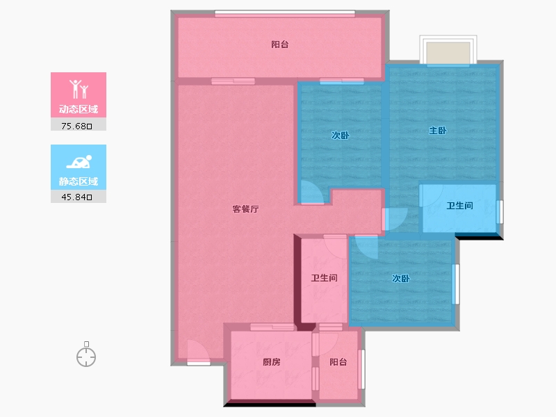 广东省-江门市-珑城半山-126.00-户型库-动静分区