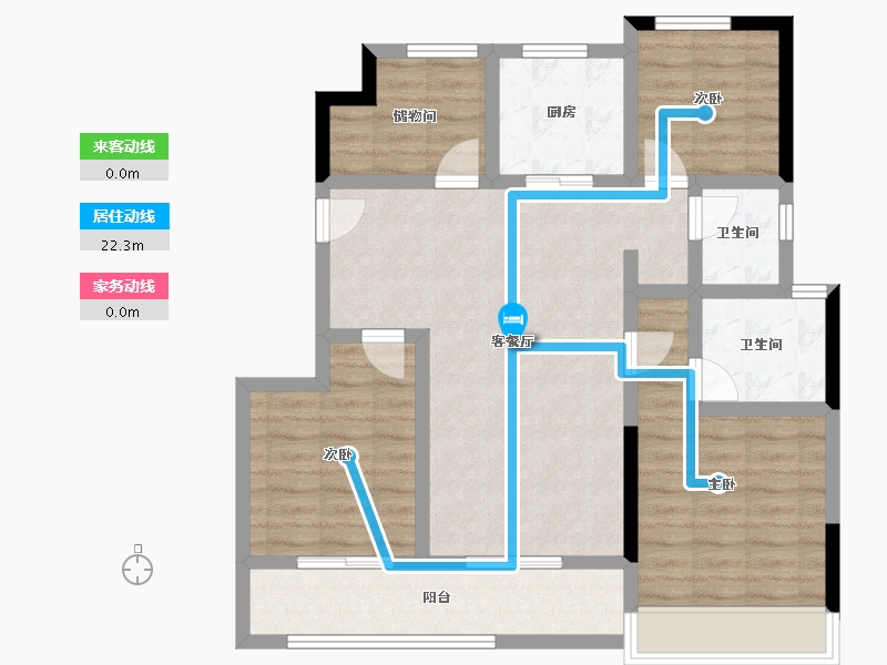 浙江省-杭州市-正荣鹤亭熙青府-89.35-户型库-动静线