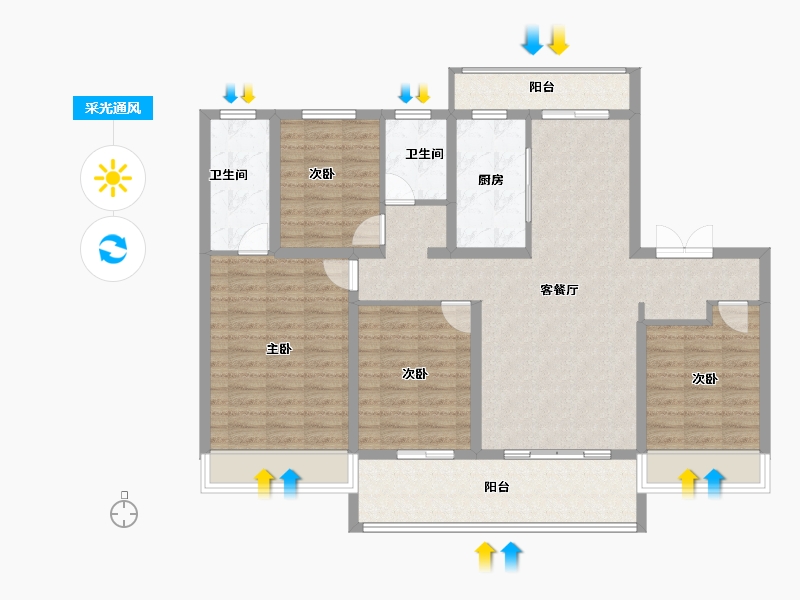 河南省-商丘市-永城建业联盟东望-114.00-户型库-采光通风