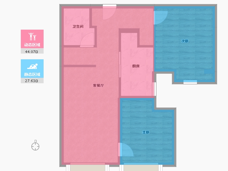 北京-北京市-京投发展·北熙区-64.00-户型库-动静分区