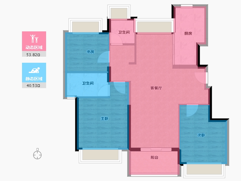 上海-上海市-华发建发古美华庭-84.80-户型库-动静分区