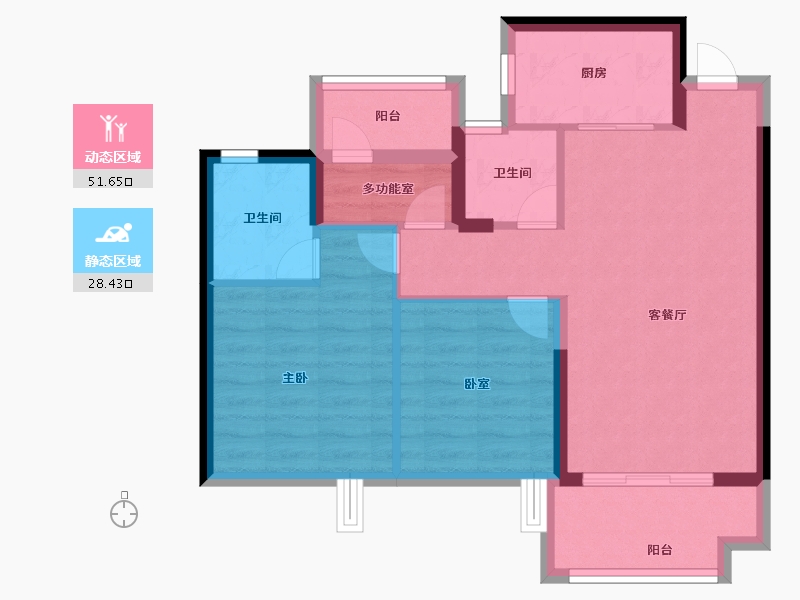 浙江省-宁波市-荣安·秋和月明-71.20-户型库-动静分区