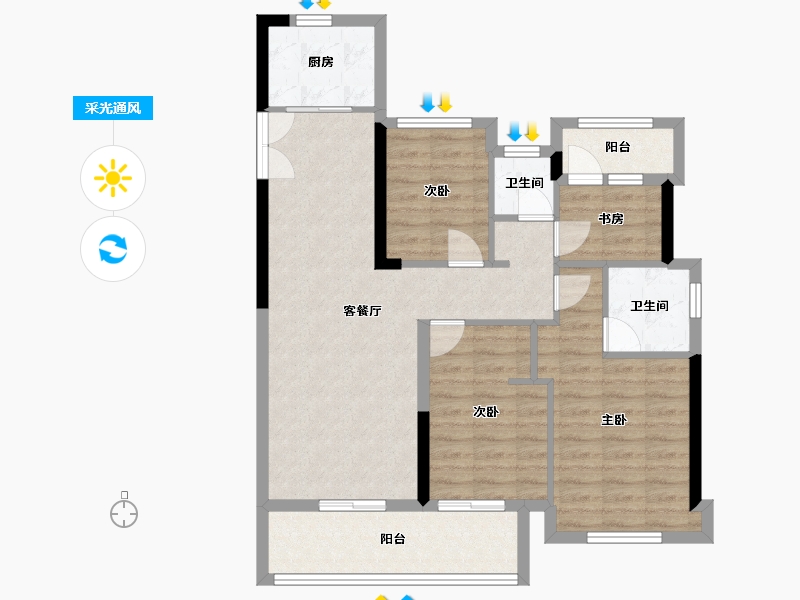 福建省-三明市-冠泰状元里-88.52-户型库-采光通风