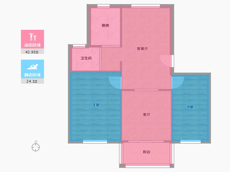 浙江省-宁波市-联丰北区-60.88-户型库-动静分区