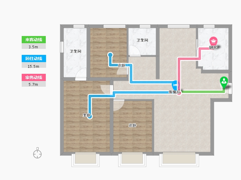 北京-北京市-京投发展·北熙区-98.40-户型库-动静线