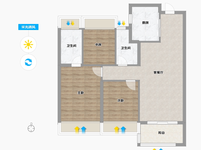 上海-上海市-建发观唐府-79.20-户型库-采光通风