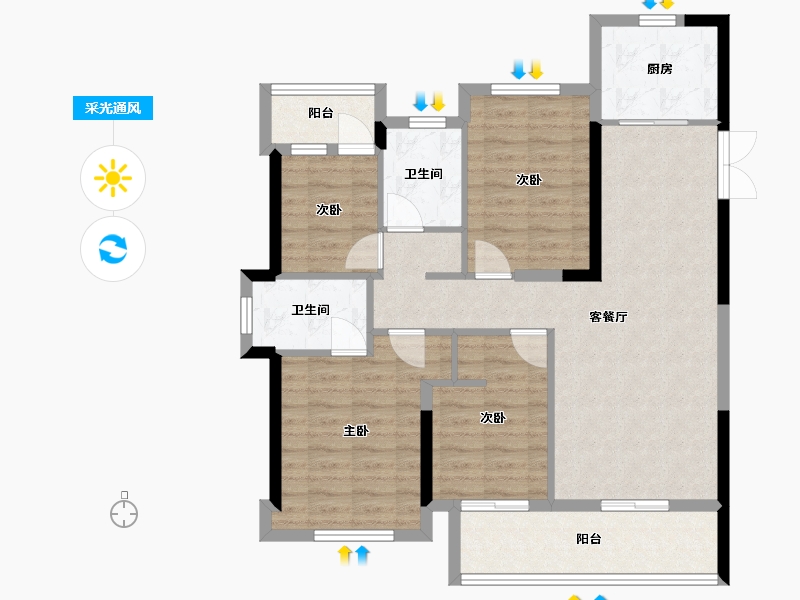 福建省-三明市-冠泰状元里-94.03-户型库-采光通风