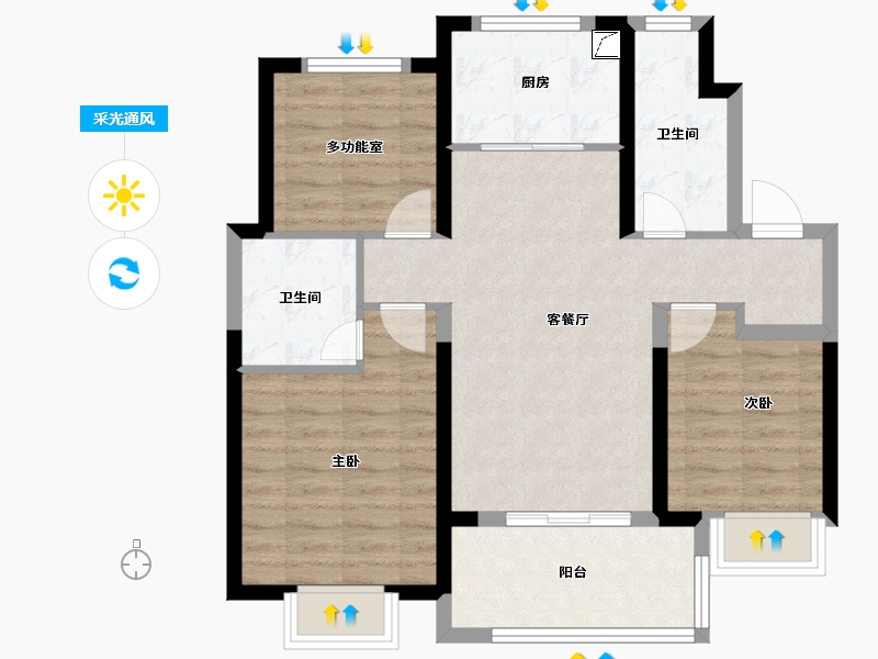 上海-上海市-中建海樾府-78.40-户型库-采光通风