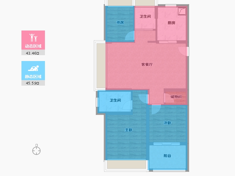 上海-上海市-东方悦澜-79.20-户型库-动静分区