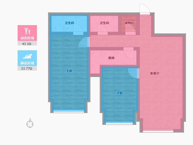 北京-北京市-新怡家园-66.96-户型库-动静分区