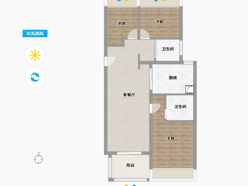 上海-上海市-东方悦澜-79.20-户型库-采光通风