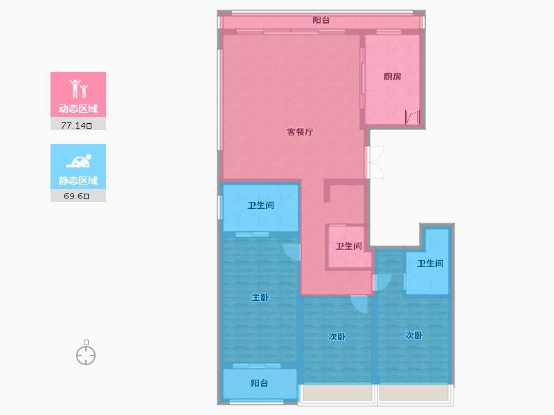 上海-上海市-东方悦澜-132.01-户型库-动静分区