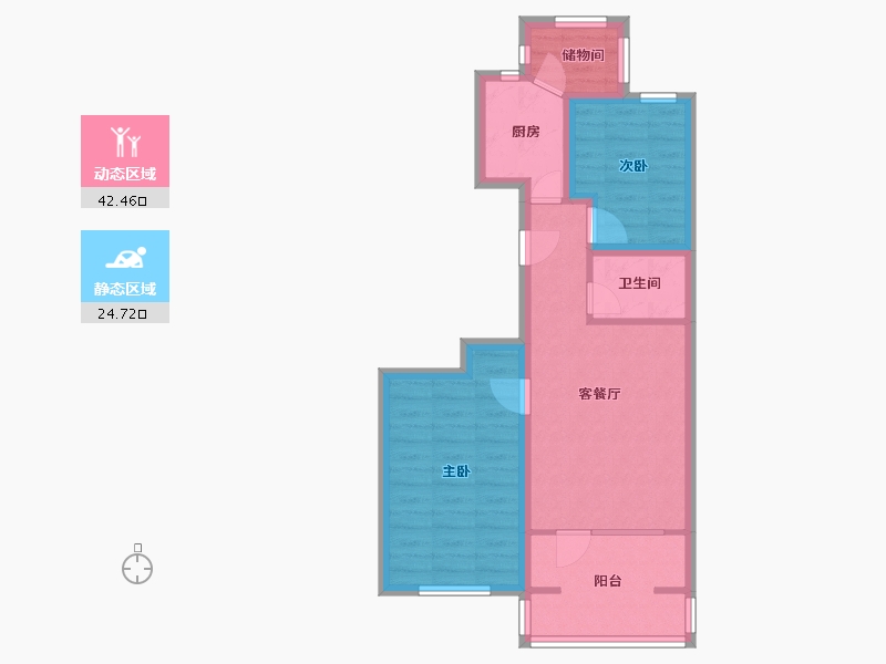 北京-北京市-北街家园(八区)-58.83-户型库-动静分区