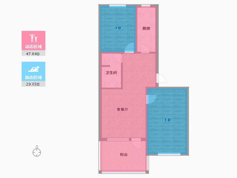 北京-北京市-北街家园(八区)-67.99-户型库-动静分区