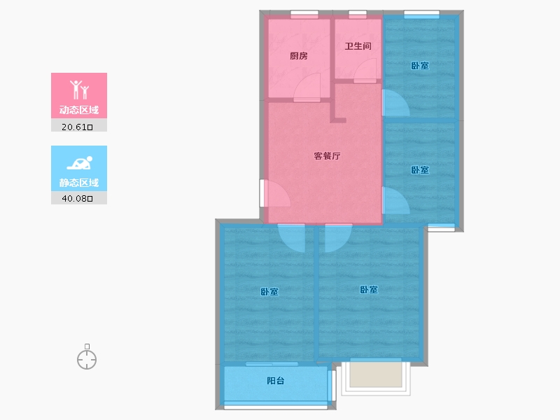 江苏省-南京市-仙居雅苑-54.32-户型库-动静分区