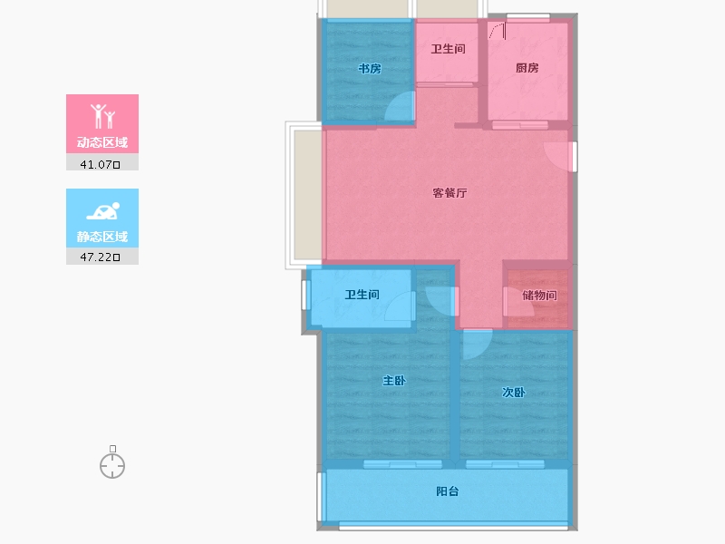 上海-上海市-东方悦澜-78.41-户型库-动静分区