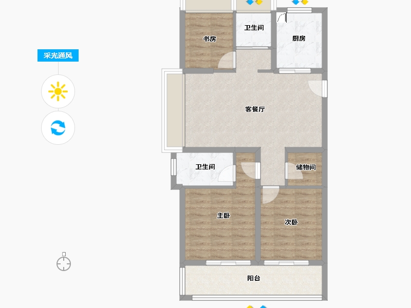 上海-上海市-东方悦澜-78.41-户型库-采光通风