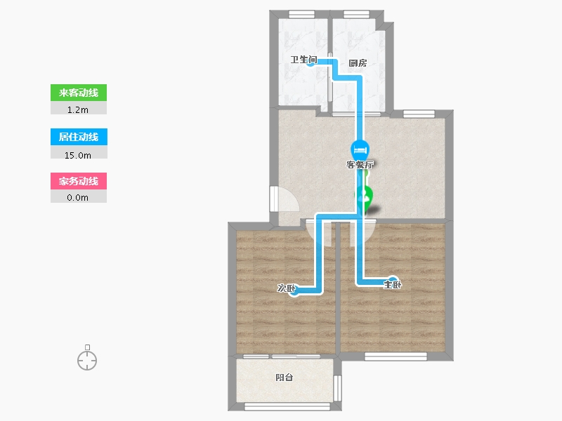 浙江省-宁波市-联丰北区-54.87-户型库-动静线