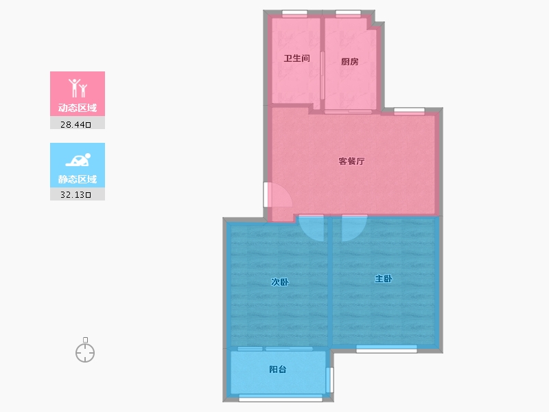 浙江省-宁波市-联丰北区-54.87-户型库-动静分区