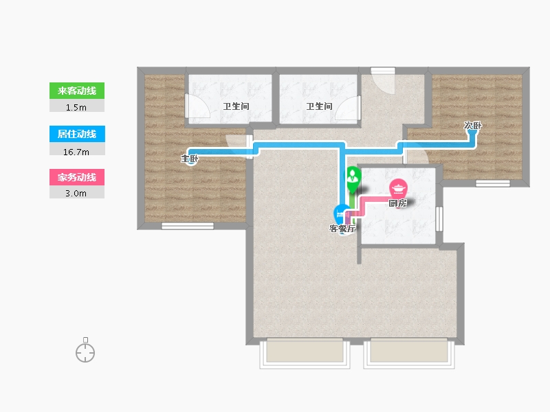 北京-北京市-京投发展·北熙区-87.20-户型库-动静线