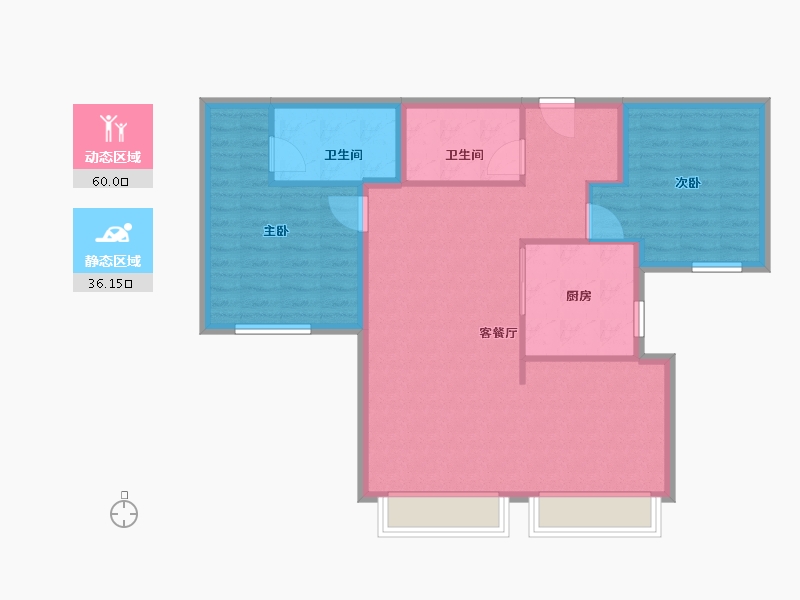 北京-北京市-京投发展·北熙区-87.20-户型库-动静分区