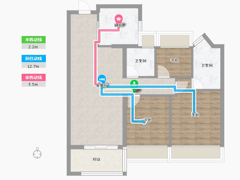 上海-上海市-建发观唐府-74.41-户型库-动静线