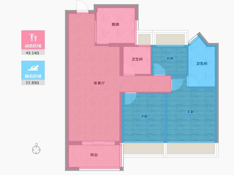 上海-上海市-建发观唐府-74.41-户型库-动静分区