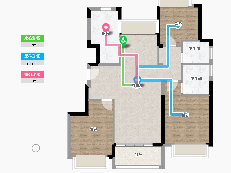 上海-上海市-华发建发古美华庭-84.81-户型库-动静线