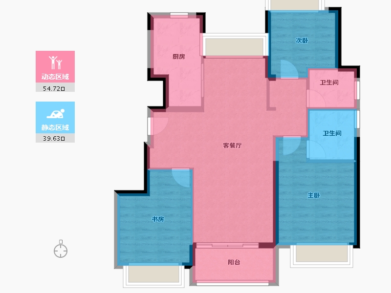 上海-上海市-华发建发古美华庭-84.81-户型库-动静分区