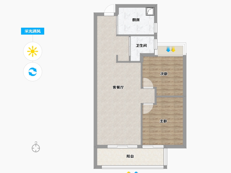 上海-上海市-东方悦澜-68.00-户型库-采光通风